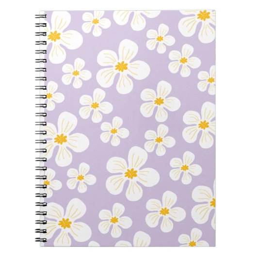 Carnet Conception de fleurs blanches mignonnes pour le re (Devant)