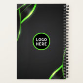 Carnet Conception de fluide abstrait noir et vert | Ajout (Verso)