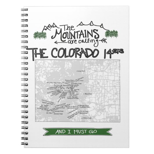 Carnet Conception de Fourteeners de Colorado 14ers (Devant)