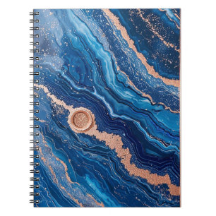 Carnet Conception de géode avec accents d'or rose