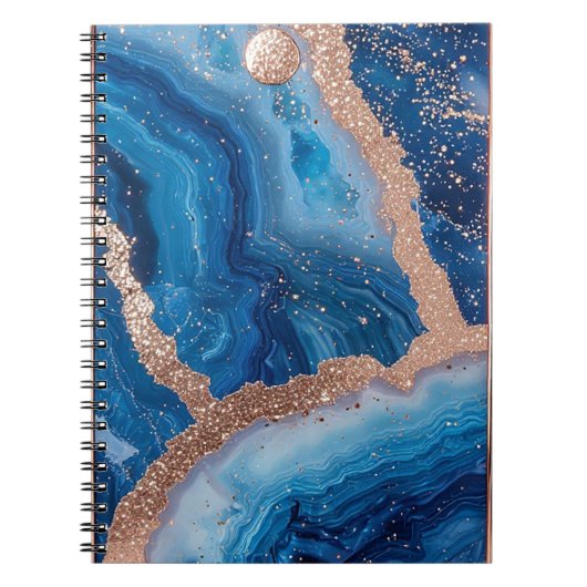 Carnet Conception de géode avec accents en or rose (Devant)