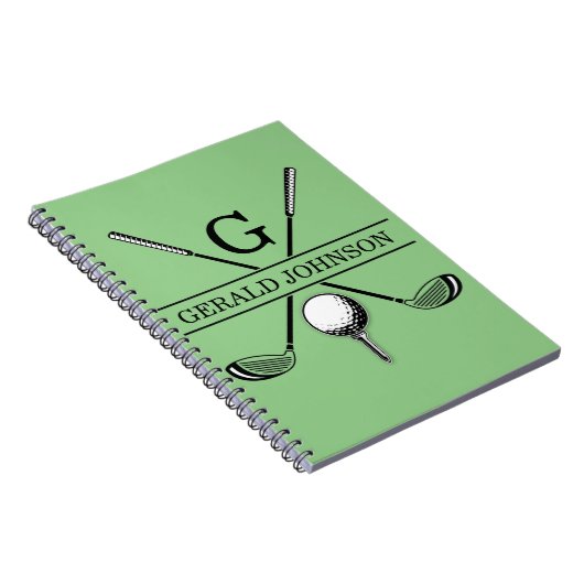 Carnet Conception de golf avec Modèle Monogramme de couro (Côté Droit)