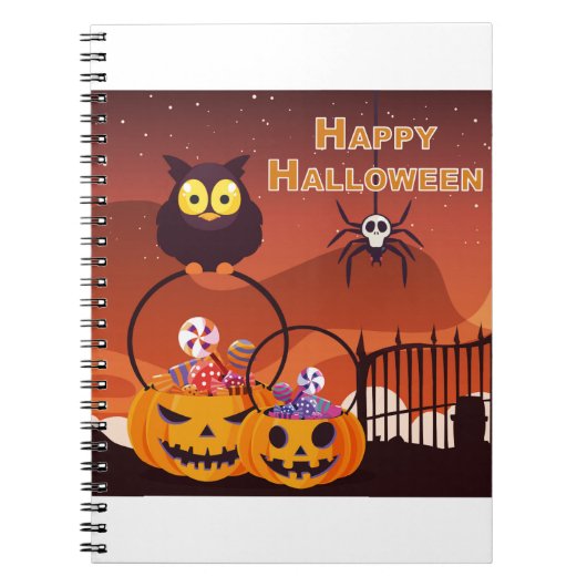 Carnet Conception de Halloween très mignonne et heureuse (Devant)