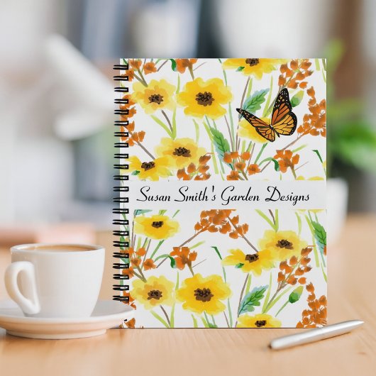 Carnet Conception de jardin floral à l'aquarelle