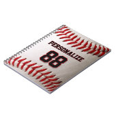 Carnet Conception de joueur de baseball avec numéro de ma (Côté gauche)