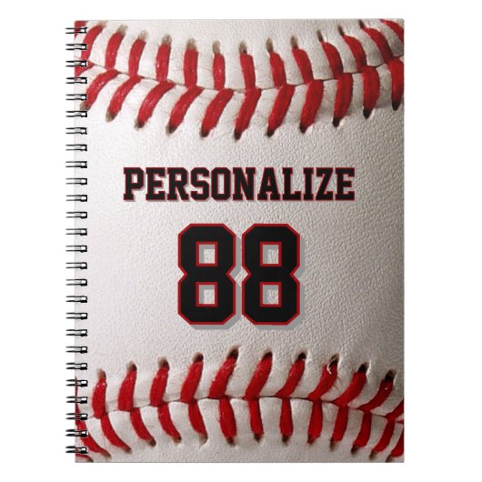 Carnet Conception de joueur de baseball avec numéro de ma (Devant)
