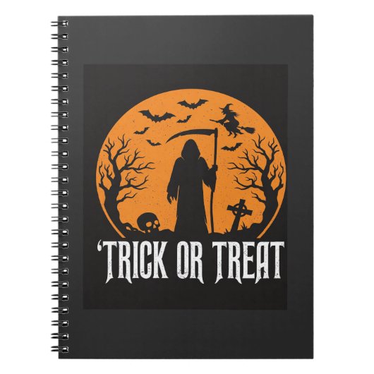 Carnet Conception de la Faucheuse pour Halloween Trick or (Devant)