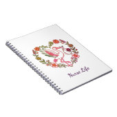 Carnet Conception de la vie d'infirmière oiseau floral (Côté Droit)