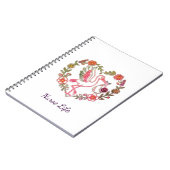 Carnet Conception de la vie d'infirmière oiseau floral (Côté gauche)