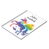 Carnet Conception de licorne de couleur arc-en-ciel (Côté gauche)