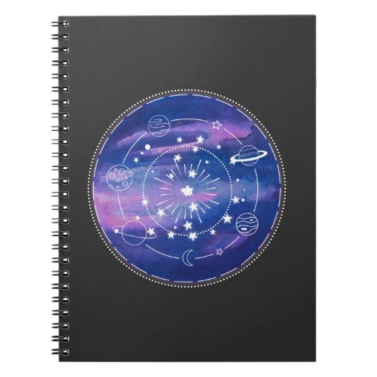 Carnet Conception de lune de galaxie minimale | Art esthé (Devant)