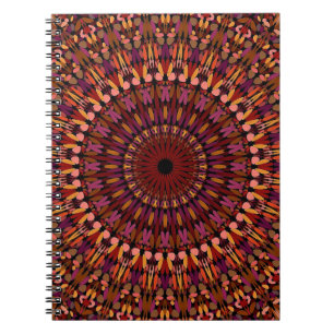 Carnet Conception de mandala marron floral