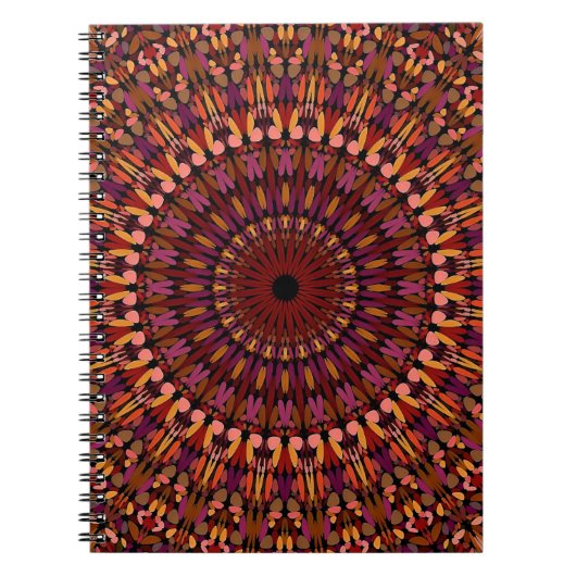 Carnet Conception de mandala marron floral (Devant)