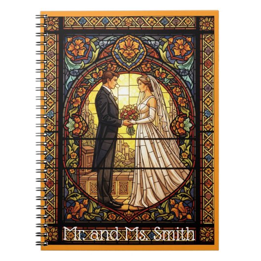 Carnet Conception de mariage dans un vitrail traditionnel (Devant)