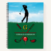 Carnet Conception de monogramme de golf de Noël (Devant)