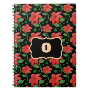Carnet Conception de monogramme floral personnalisé Fle