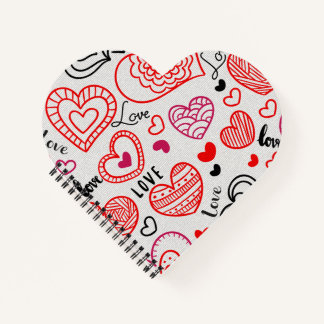 Carnet Conception de motif à cœur rouge amour | Style rom