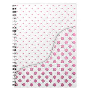 Carnet Conception de motif à pois rose et blanc doux