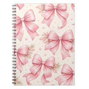 Carnet Conception de motif à ruban rose – Esthétique mign