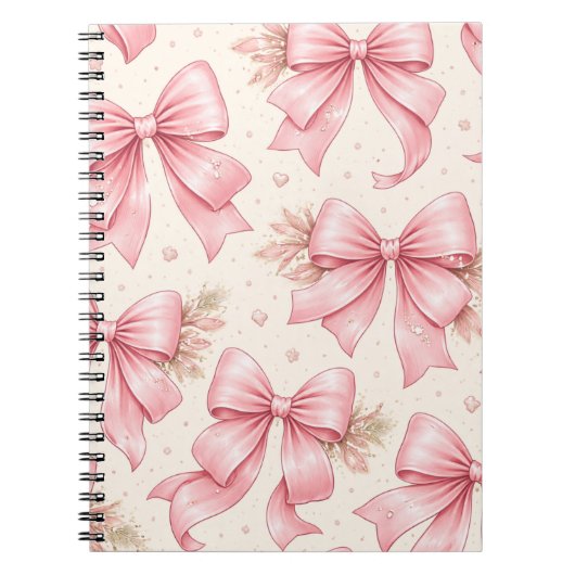 Carnet Conception de motif à ruban rose – Esthétique mign (Devant)