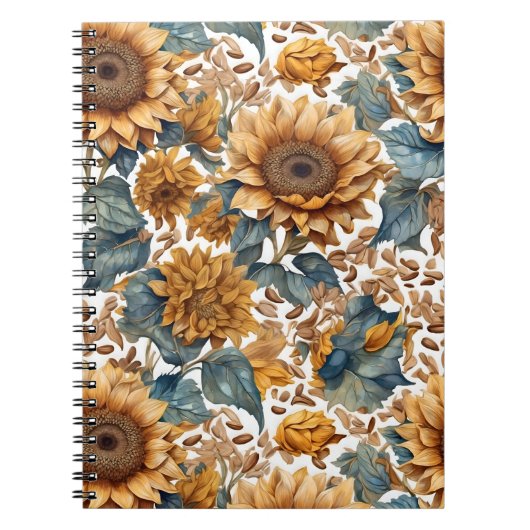 Carnet Conception de motif de tournesols dansants (Devant)
