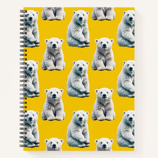 Carnet Conception de motif d'ours polaire jaune (Devant)