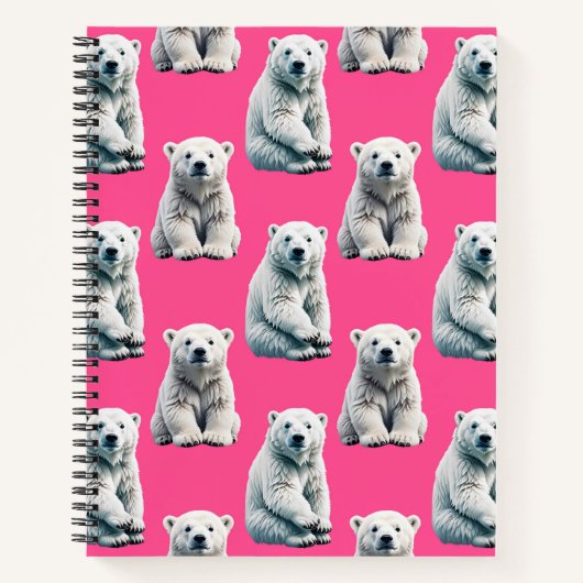 Carnet Conception de motif d'ours polaire rose (Devant)