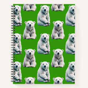 Carnet Conception de motif d'ours polaire vert