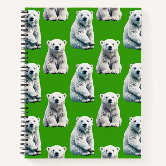 Carnet Conception de motif d'ours polaire vert (Devant)