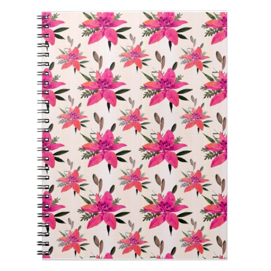 Carnet Conception de motif floral Fleurs roses (Devant)