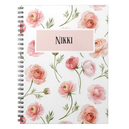 Carnet conception de motif floral renoncule (Devant)