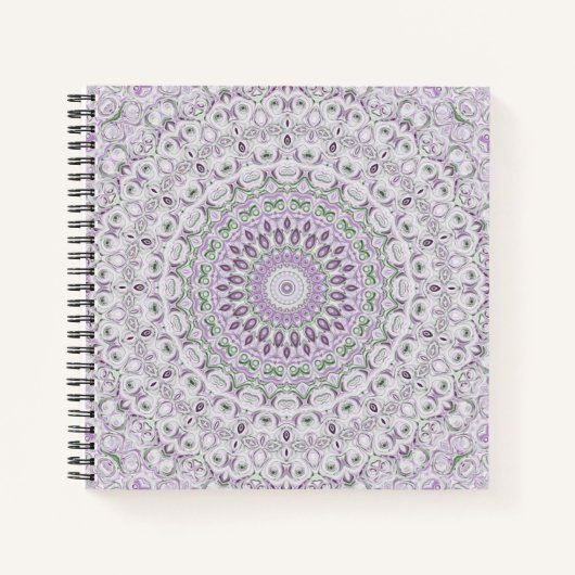Carnet Conception de motif mandala lavande et vert (Devant)
