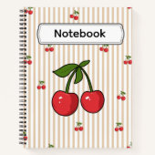Carnet Conception de motif rayé cerise mignonne (Devant)