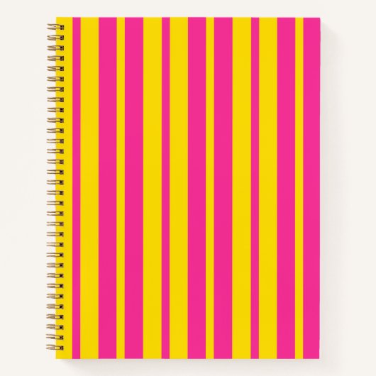 Carnet Conception de motif rayé stylé rose jaune (Devant)