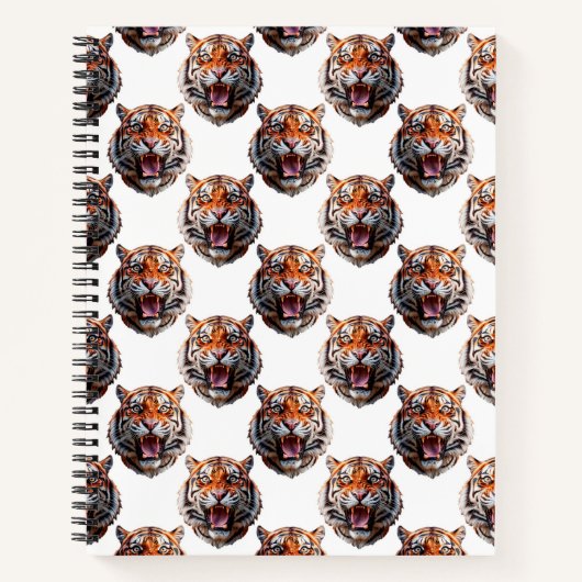 Carnet Conception de motif tête de tigre - Blanc (Devant)