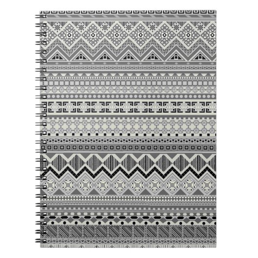 Carnet Conception de motifs aztèques gris blanc (Devant)