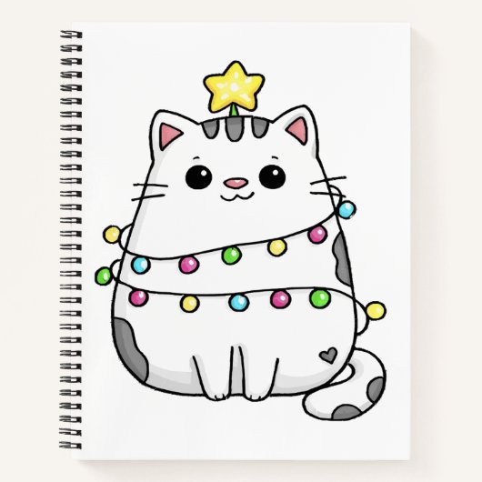 Carnet Conception de Noël de chat mignon (Devant)
