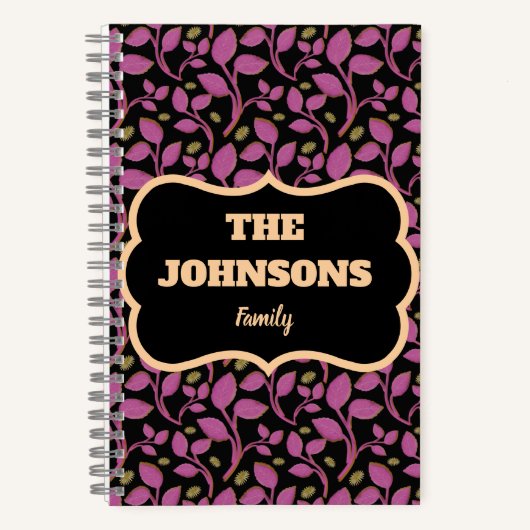 Carnet Conception de nom de famille botanique rose person (Recto)