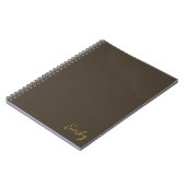 Carnet Conception de nom de script doré marron minimalist (Côté gauche)