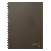 Carnet Conception de nom de script doré marron minimalist (Devant)