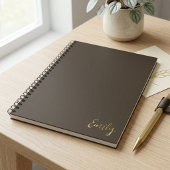 Carnet Conception de nom de script doré marron minimalist