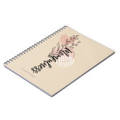 Carnet Conception de nom floral boho Momfulness en script (Côté gauche)