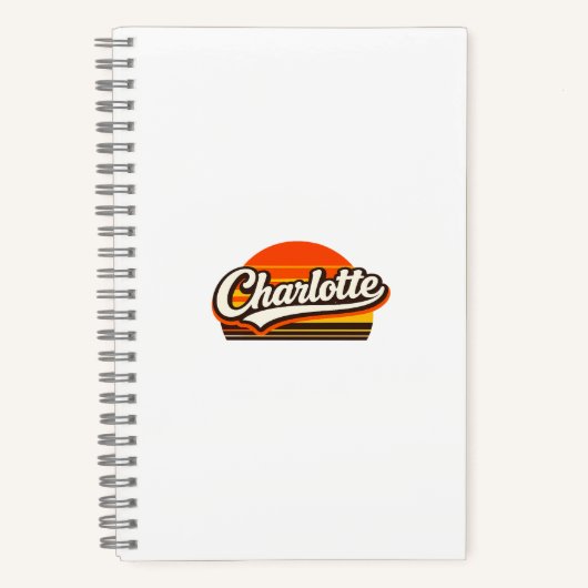 Carnet Conception de nom personnalisé Charlotte Retro Sun (Recto)