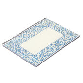 Carnet conception de papeterie bleue de carreau d'Azulejo (Côté gauche)