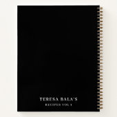 Carnet Conception de photo de recettes noir moderne éléga (Dos)