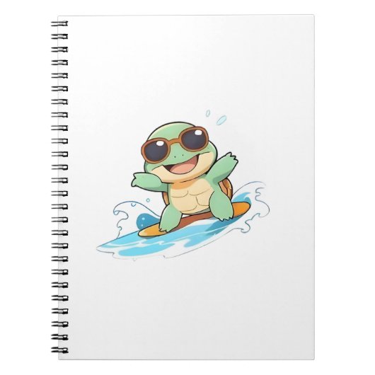 Carnet Conception de plage d'été de tortue chibi mignonne (Devant)