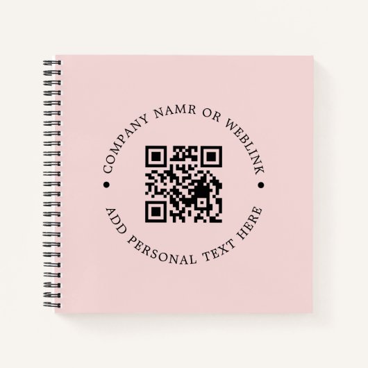 Carnet Conception de promo code QR rose poudré féminin (Devant)