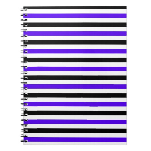 Carnet Conception de rayures blanches noires et bleues (Devant)