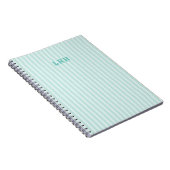 Carnet Conception de rayures bleues à motif de monogramme (Côté Droit)
