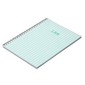Carnet Conception de rayures bleues à motif de monogramme (Côté gauche)